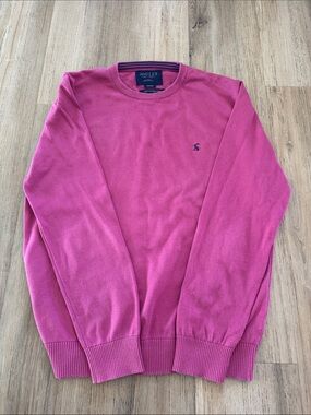 Joules Men's Crewneck Sweater in Bright Pink